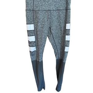 Zella grey and white wide waistband leggings women's‎ size medium